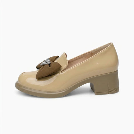 Mocassin cuir fendu semelle épaisse femme élégant - Vue 1 - Mocassin