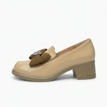 Mocassin cuir fendu semelle épaisse femme élégant - Vue 1 - Mocassin