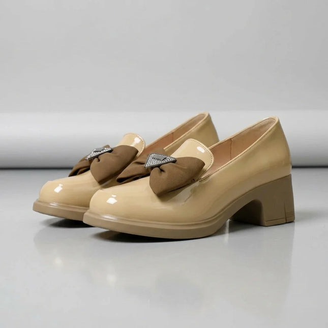 Mocassin cuir fendu semelle épaisse femme élégant - Vue 3 - Mocassin