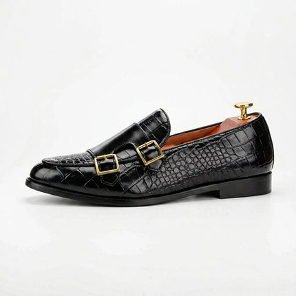 Mocassin cuir imprimé crocodile homme élégant - Vue 1 - Mocassin