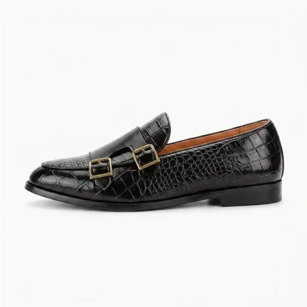 Mocassin cuir imprimé crocodile homme élégant - Vue 1 - Mocassin