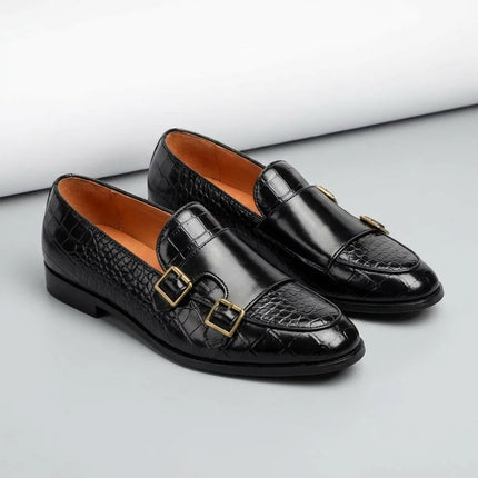 Mocassin cuir imprimé crocodile homme élégant - Vue 2 - Mocassin