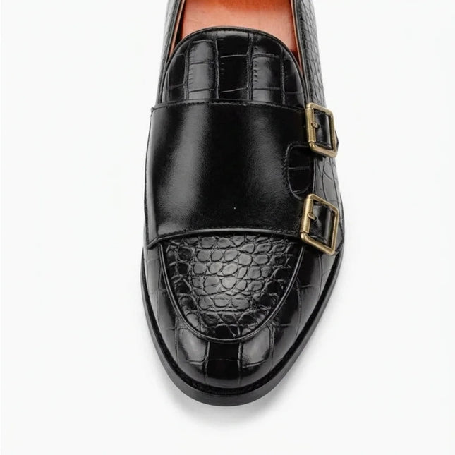 Mocassin cuir imprimé crocodile homme élégant - Vue 3 - Mocassin
