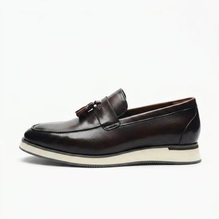 Mocassin cuir lisse à glands homme élégant - Vue 1 - Mocassin