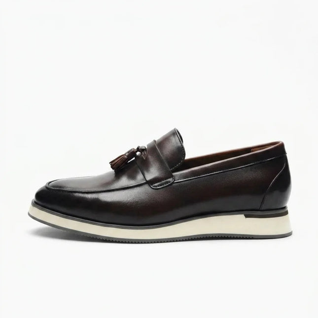 Mocassin cuir lisse à glands homme élégant - Vue 1 - Mocassin