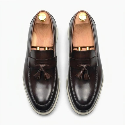 Mocassin cuir lisse à glands homme élégant - Vue 2 - Mocassin