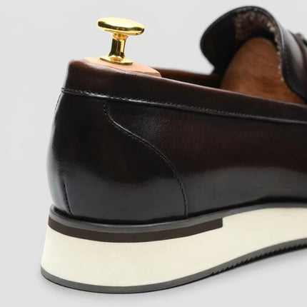 Mocassin cuir lisse à glands homme élégant - Vue 5 - Mocassin