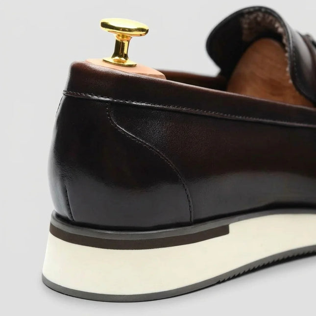 Mocassin cuir lisse à glands homme élégant - Vue 5 - Mocassin