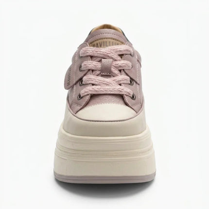 Mocassin cuir plateforme à lacets femme - Vue 3 - Mocassin