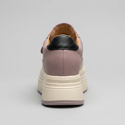 Mocassin cuir plateforme à lacets femme - Vue 4 - Mocassin