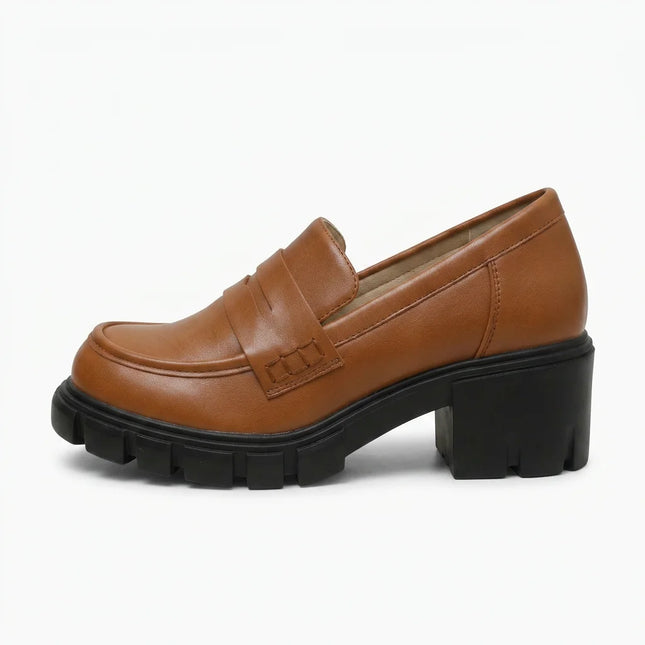 Mocassin cuir plateforme femme quotidien élégant - Vue 1 - Mocassin