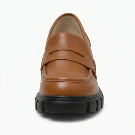 Mocassin cuir plateforme femme quotidien élégant - Vue 3 - Mocassin