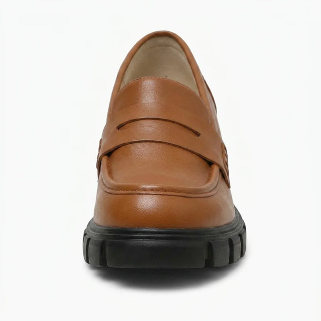 Mocassin cuir plateforme femme quotidien élégant - Vue 3 - Mocassin