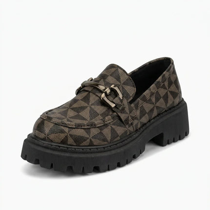 Mocassin cuir pu plateforme design original femme - Vue 1 - Mocassin