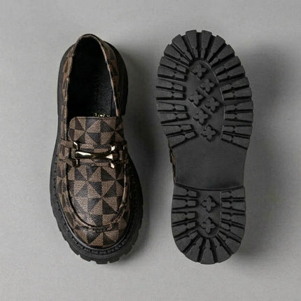 Mocassin cuir pu plateforme design original femme - Vue 2 - Mocassin