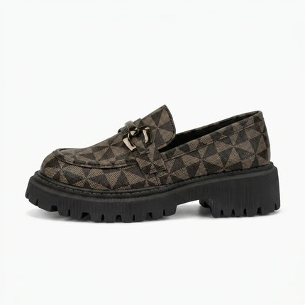 Mocassin cuir pu plateforme design original femme - Vue 4 - Mocassin