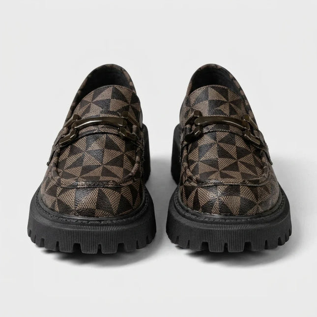 Mocassin cuir pu plateforme design original femme - Vue 5 - Mocassin