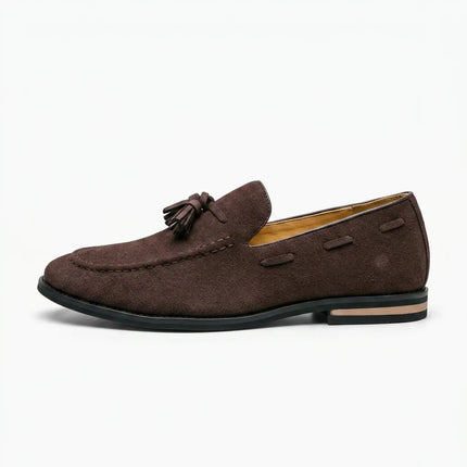 Mocassin cuir suède à glands élégant business homme - Vue 1 - Mocassin