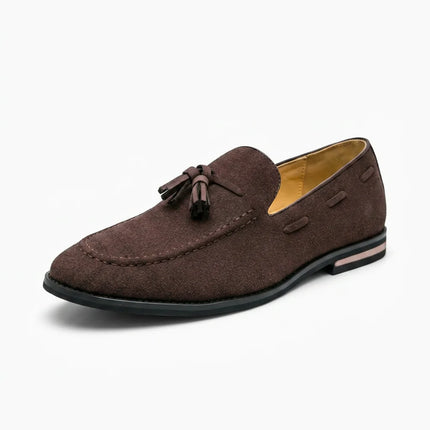 Mocassin cuir suède à glands élégant business homme - Vue 1 - Mocassin