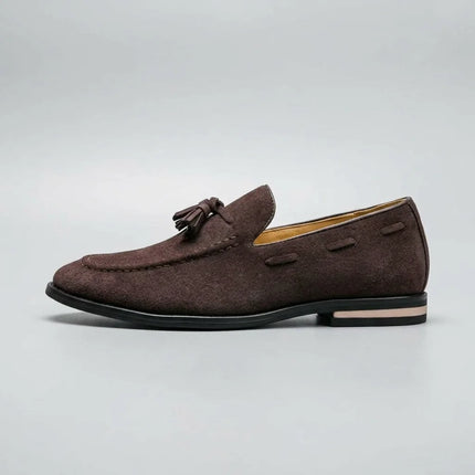 Mocassin cuir suède à glands élégant business homme - Vue 3 - Mocassin