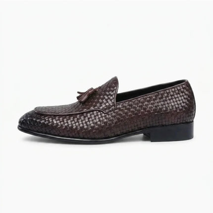 Mocassin cuir tressé à glands homme élégant - Vue 1 - Mocassin