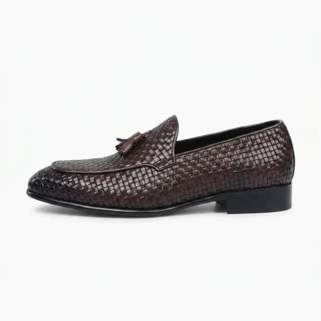 Mocassin cuir tressé à glands homme élégant - Vue 1 - Mocassin