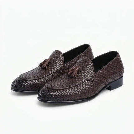 Mocassin cuir tressé à glands homme élégant - Vue 1 - Mocassin