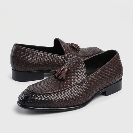 Mocassin cuir tressé à glands homme élégant - Vue 4 - Mocassin