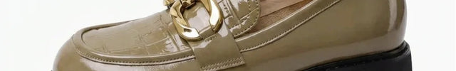 Mocassin cuir végan effet croco plateforme - Vue 3 - Mocassin