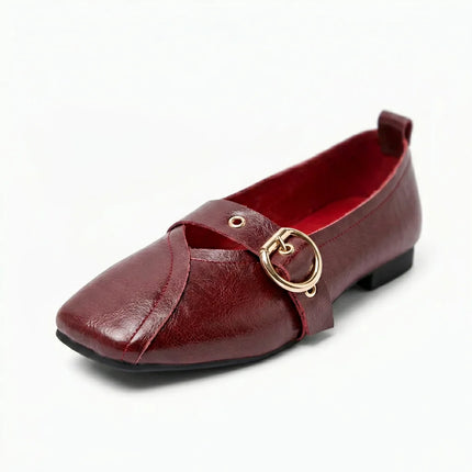 Mocassin cuir véritable bout carré Mary Janes - Vue 1 - Mocassin