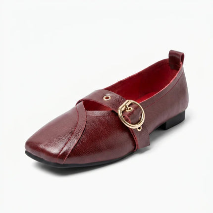 Mocassin cuir véritable bout carré Mary Janes - Vue 1 - Mocassin