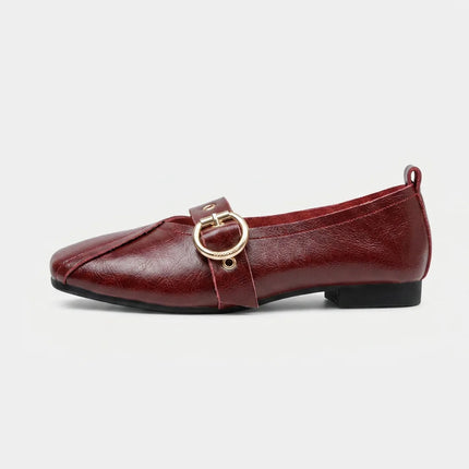 Mocassin cuir véritable bout carré Mary Janes - Vue 3 - Mocassin