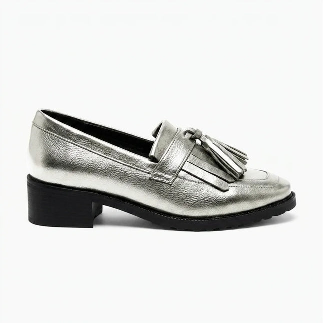 Mocassin cuir véritable femme à gland élégant - Vue 1 - Mocassin
