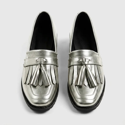 Mocassin cuir véritable femme à gland élégant - Vue 2 - Mocassin