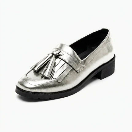 Mocassin cuir véritable femme à gland élégant - Vue 3 - Mocassin