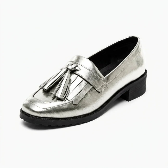 Mocassin cuir véritable femme à gland élégant - Vue 3 - Mocassin