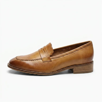 Mocassin cuir véritable femme élégant à enfiler - Vue 1 - Mocassin