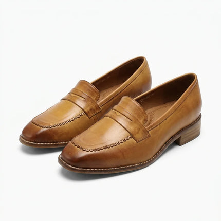 Mocassin cuir véritable femme élégant à enfiler - Vue 1 - Mocassin
