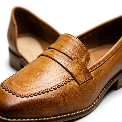 Mocassin cuir véritable femme élégant à enfiler - Vue 4 - Mocassin