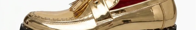 Mocassin cuir vernis à glands et boucle dorée homme - Vue 1 - Mocassin