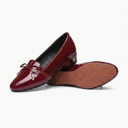 Mocassin cuir vernis femme style ballerine chic - Vue 3 - Mocassin