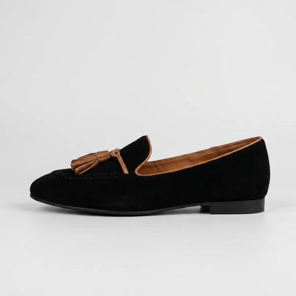 Mocassin daim à gland femme élégant - Vue 3 - Mocassin