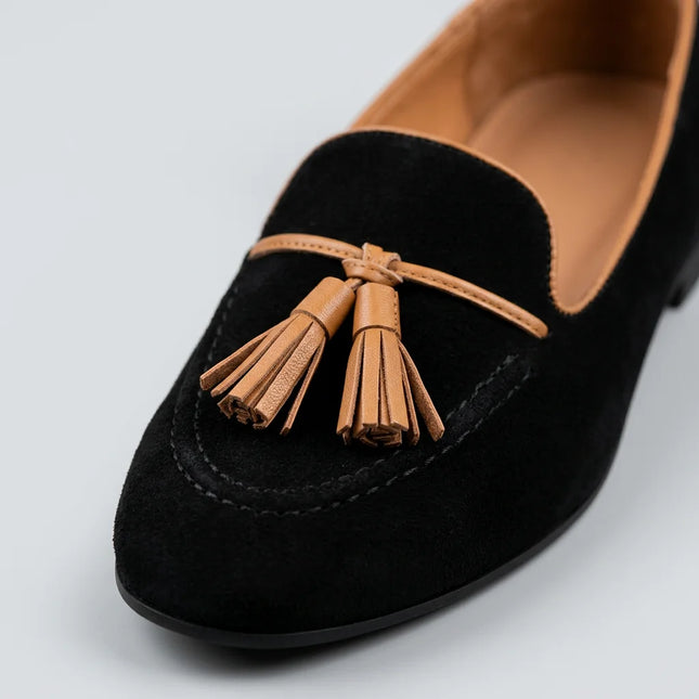 Mocassin daim à gland femme élégant - Vue 4 - Mocassin