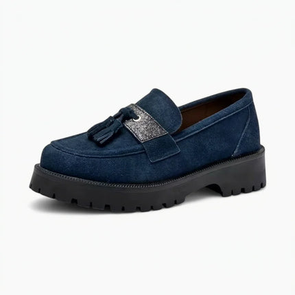 Mocassin daim à glands style vintage femme - Vue 1 - Mocassin