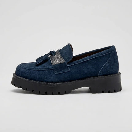Mocassin daim à glands style vintage femme - Vue 2 - Mocassin