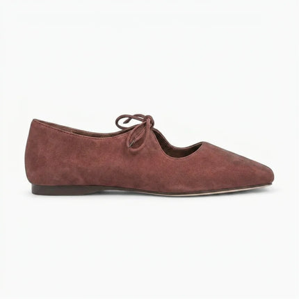 Mocassin daim bout carré femme élégant - Vue 1 - Mocassin