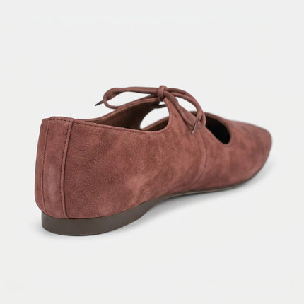 Mocassin daim bout carré femme élégant - Vue 3 - Mocassin