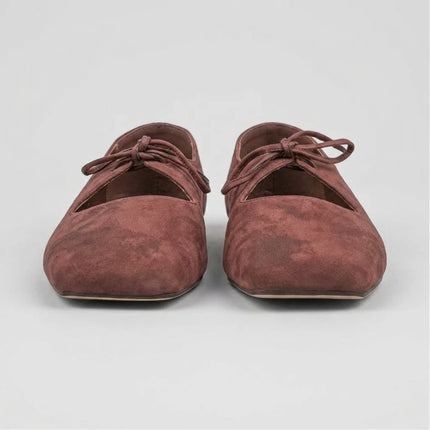 Mocassin daim bout carré femme élégant - Vue 4 - Mocassin