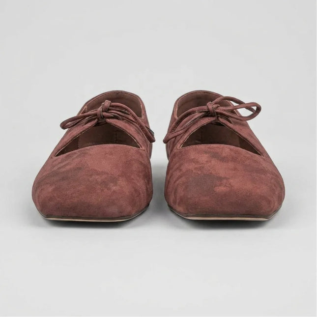 Mocassin daim bout carré femme élégant - Vue 4 - Mocassin