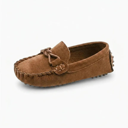 Mocassin daim enfant élégant à nœud papillon - Vue 1 - Mocassin